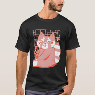 Camiseta Panda Vermelha Com Flores Coloridas Para Criança