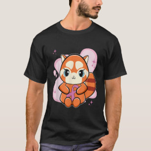 Camiseta Panda Vermelha com Sensibilização para o Cancer de