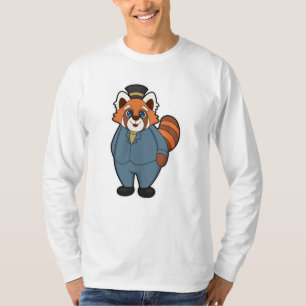 Camiseta Panda Vermelha como Groom com Chapéu