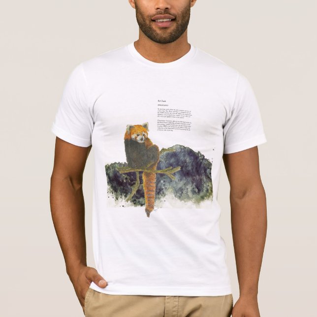 Camiseta Panda Vermelha Cuta Ameaçada De Mão (Frente)