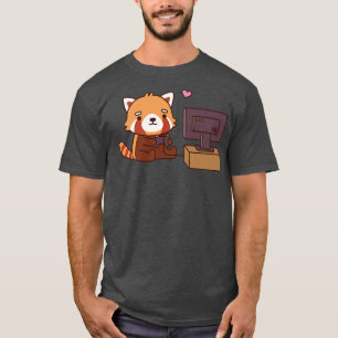 Camiseta Panda Vermelha Cute ama Videos games