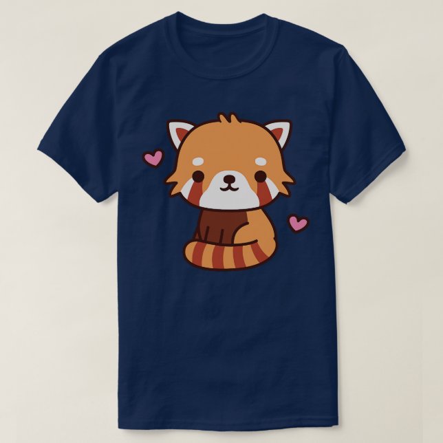 Camiseta Panda Vermelha de Amor Bonito (Frente do Design)