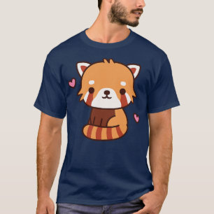 Camiseta Panda Vermelha de Amor Bonito