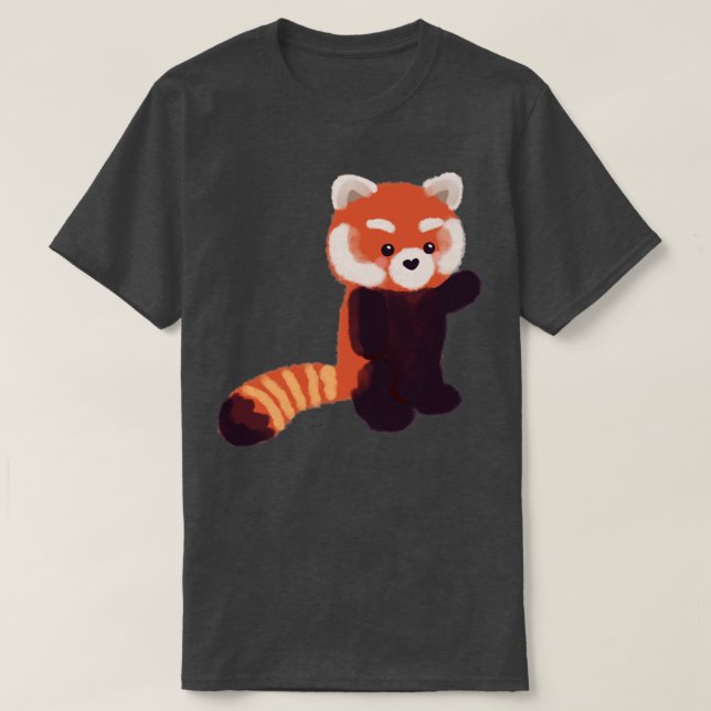 Camiseta Panda vermelha e branca em pé (Frente do Design)