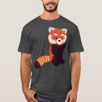 Panda vermelha e branca em pé