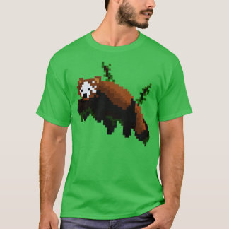 Camiseta Panda Vermelha Em Uma Arte De Pixel De Ramificação