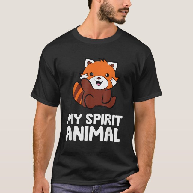 Camiseta Panda Vermelha Meu Espírito Animal Kawaii Red Pand (Frente)