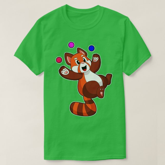 Camiseta Panda Vermelha no Circo Juggle (Frente do Design)