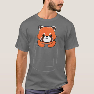 Camiseta Panda Vermelha Pocket Para Panda Amante Panda Verm