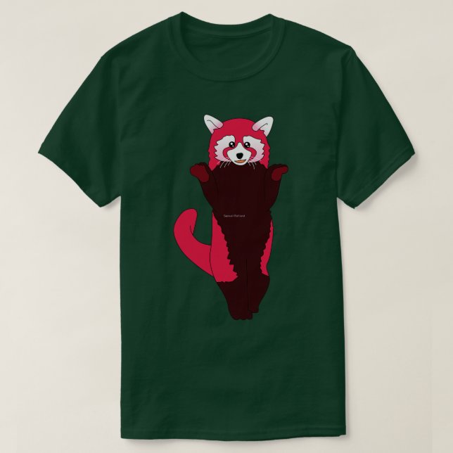 Camiseta Panda vermelha rosa (Frente do Design)