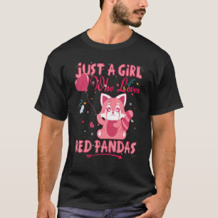 Camiseta Panda Vermelha Só uma garota que ama pandas vermel