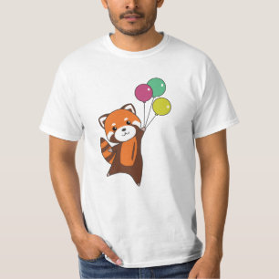 Camiseta Panda Vermelha Voa Balões Bons Animais Bons Para C