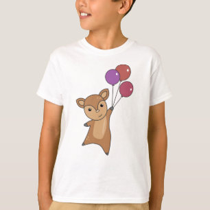 Camiseta Panda Vermelha Voa Balões Bons Animais Bons Para C