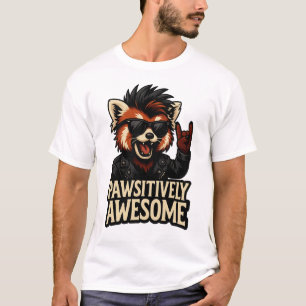 Camiseta Panda-vermelho de Rock-n-Roll Positivamente Incrív