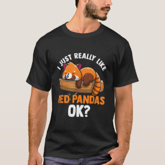 Camiseta Panda Vermelho Eu Só Realmente Gosto de Pandas Ver