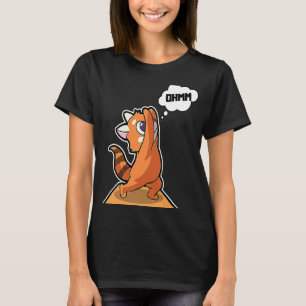 Camiseta Panda Vermelho Poses de Yoga Esporte Ginástica Ohm