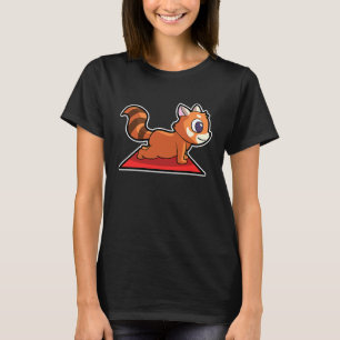 Camiseta Panda Vermelho Poses de Yoga Esporte Ginástica Ohm