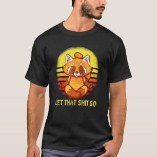 Camiseta Panda Vermelho Roupas de Cão Pose de Yoga Cute Med