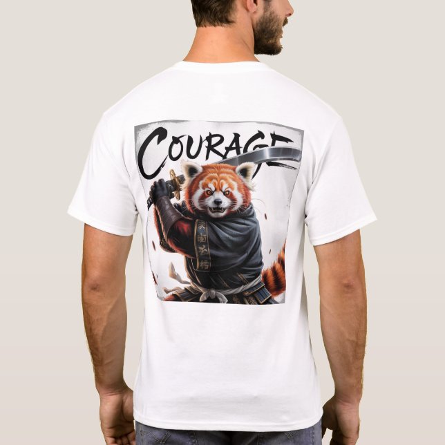Camiseta Panda vermelho samurai- Coragem (Verso)
