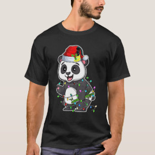 Camiseta Panda Vestindo Santa Hat Xmas Bebê Panda Lover Chr