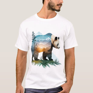 Camiseta Panda Vetor Art Animal Majesti Nature Wildife