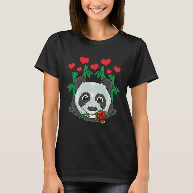 Camiseta Panda w. Gráfico de Panda rosa Cute (Frente)