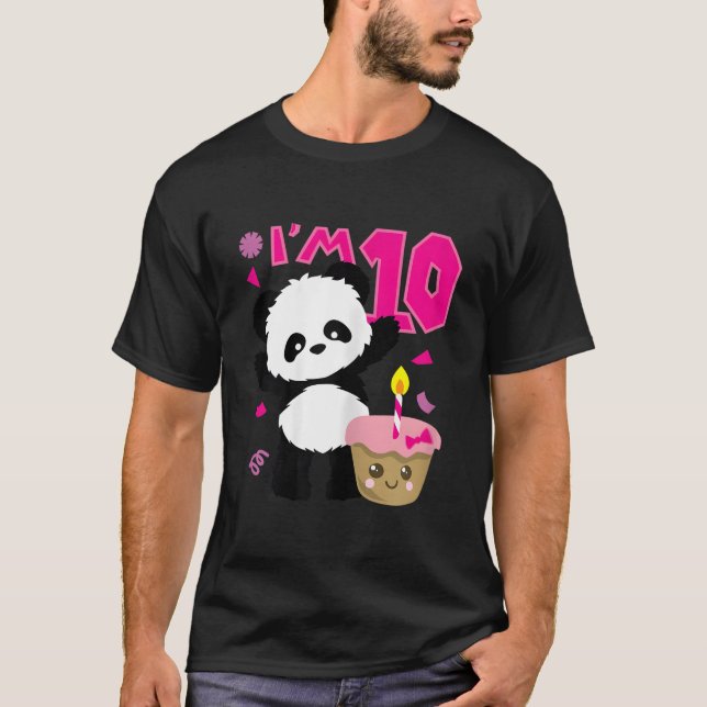 Camiseta Panda With Kawaii Cake 10 Py (Frente)