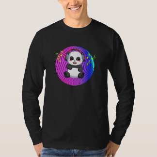 Camiseta Panda with music headphones DJ