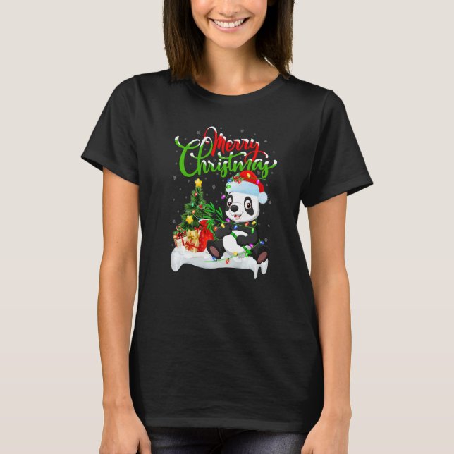 Camiseta Panda  Xmas Decorations Santa Panda Christmas (Frente)