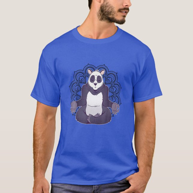 Camiseta Panda Yoga Mandala Funny Spiritual Meditação Chak (Frente)