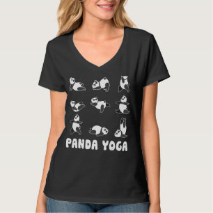 Camiseta Panda Yoga Pose Meditação Exercício Fitnes