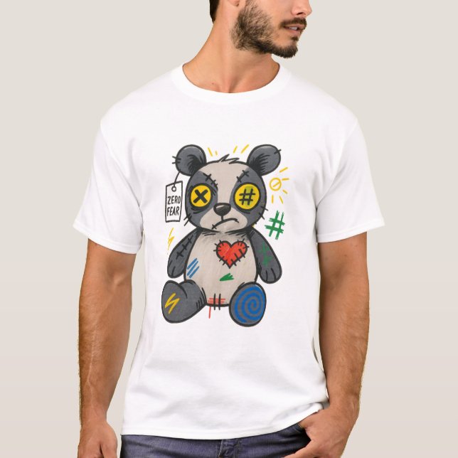 Camiseta Panda Zero Medo — Rebelde Emo (Frente)