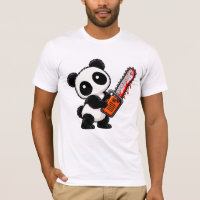 Panda Zumbi de Motosserra Assustador Cute