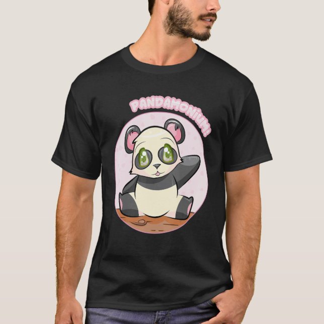 Camiseta Pandamonium! Cute Panda T-Shirt, Japan Sakura Tee (Frente)