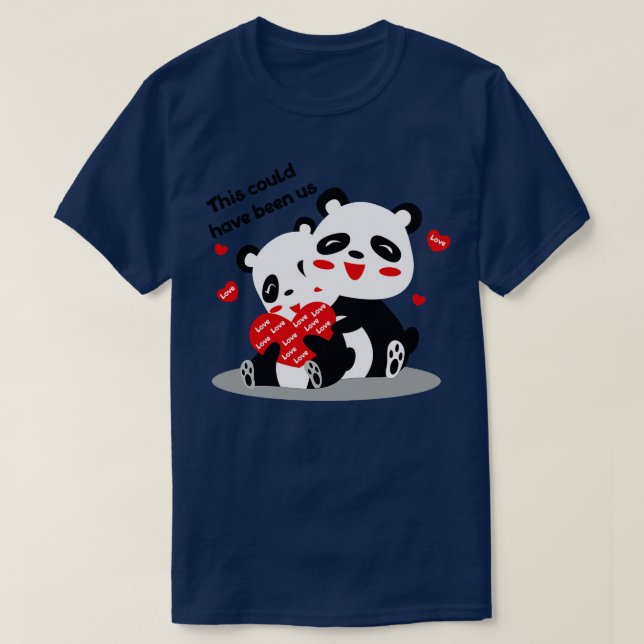 Camiseta Pandas apaixonados (Frente do Design)