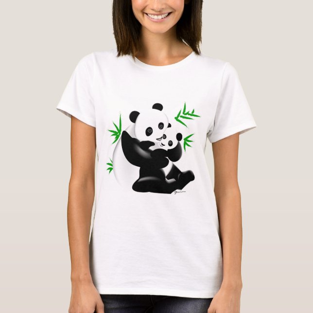Camiseta Pandas da mãe e do bebê (Frente)