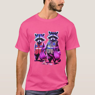 Camiseta Pandas de Lixo: Duo Dinâmico de Retenção Neon
