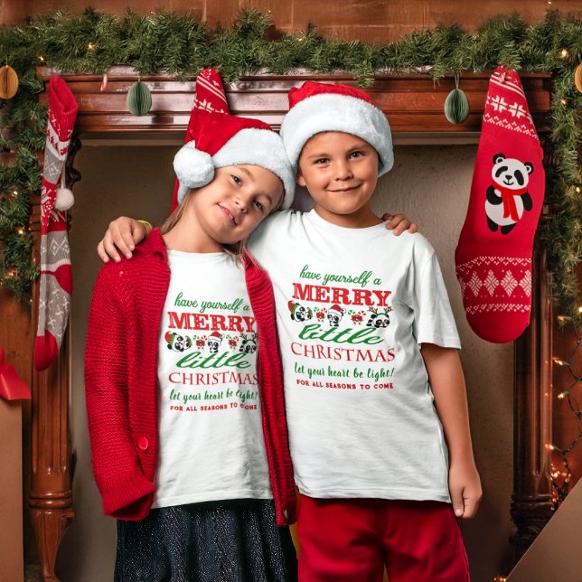 Camiseta Pandas de Natal Personalizadas (Criador carregado)