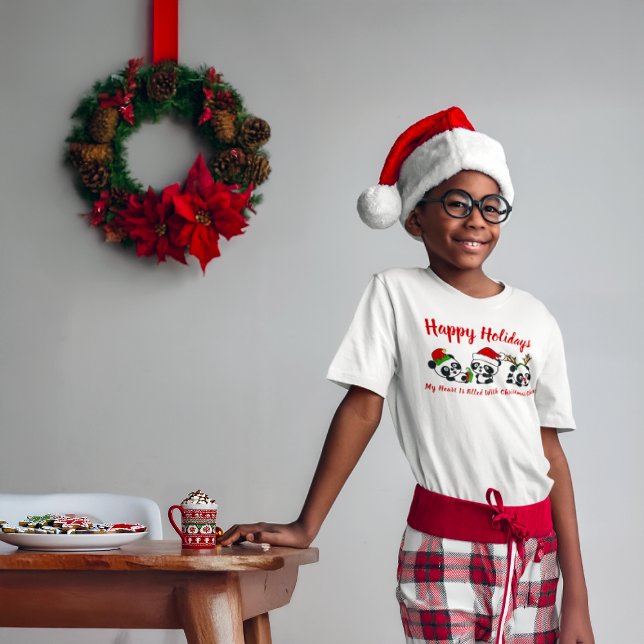 Camiseta Pandas de Natal Personalizadas (Criador carregado)