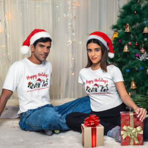Camiseta Pandas de Natal Personalizadas