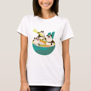 Camiseta Pandas em Ramen