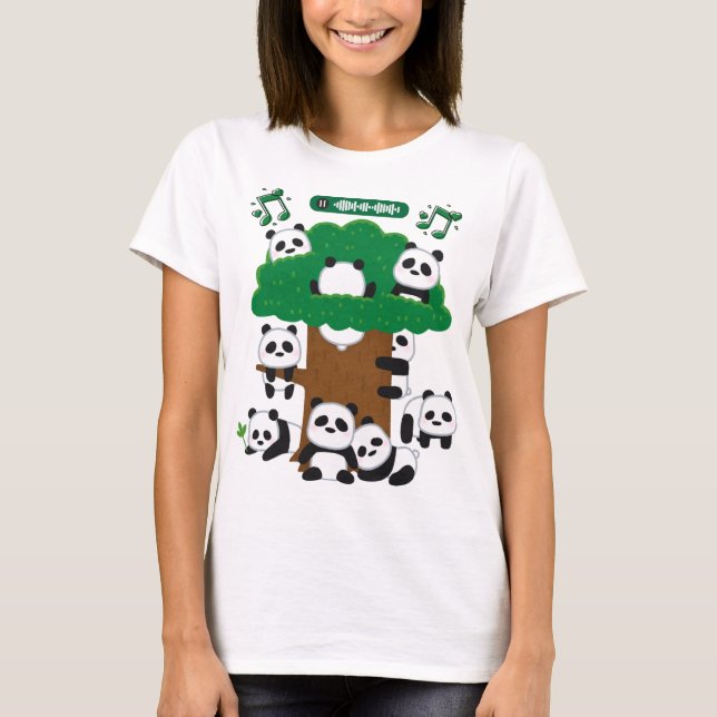 Camiseta Pandas engraçadas (Frente)