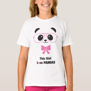 Camiseta Pandas engraçadas do amor da menina