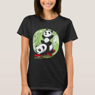 Camiseta Pandas engraçados e legais de skate