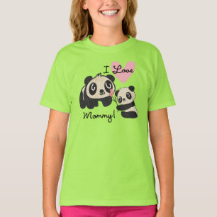 Camiseta Pandas eu amo mamães