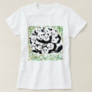 Camiseta Pandas Familiares T-Shirt Engraçado