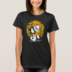 Camiseta Pandas Luchadores Animais Comedores de Bambu Chinê