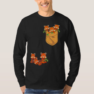 Camiseta Pandas Vermelhas Bonitas Em Pocket Incrível Panda