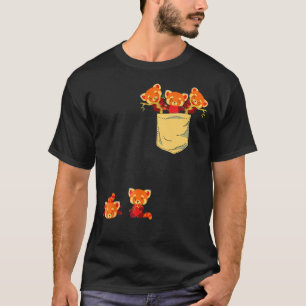 Camiseta Pandas Vermelhas Em Um Anima De Urso De Panda Cute