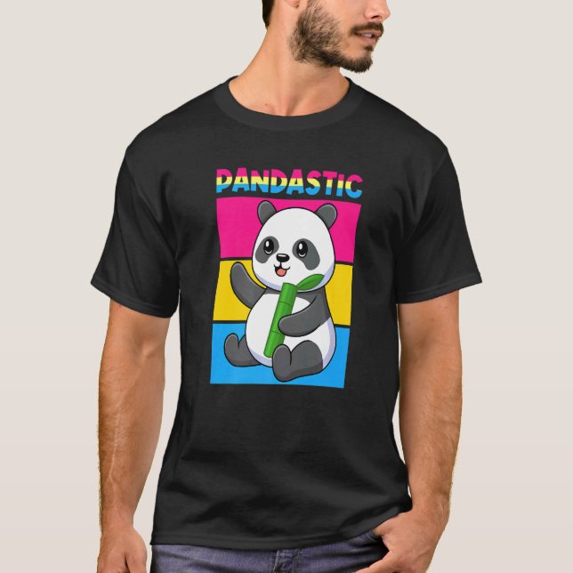 Camiseta Pandastic Panda Bear Lgbtq Prim Flag Pun Pansexu (Frente)